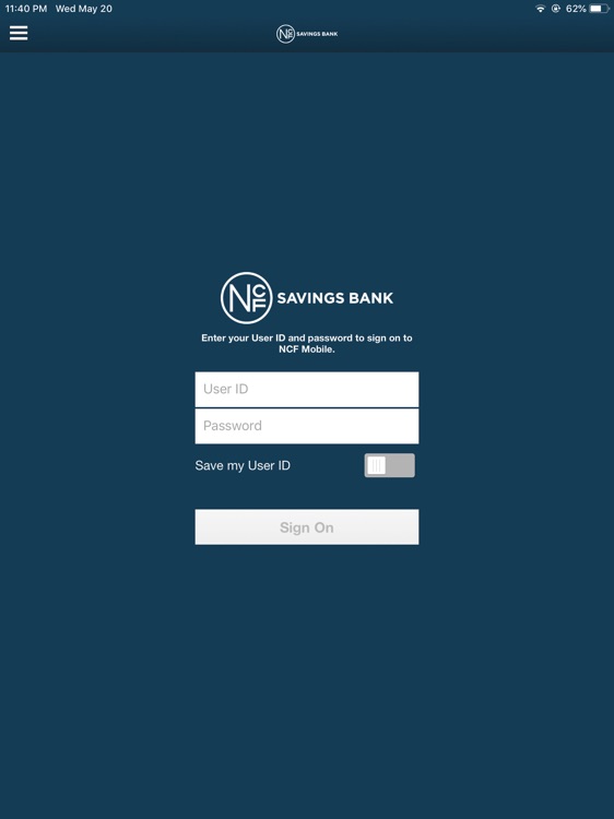 NCF Mobile Banking for iPad