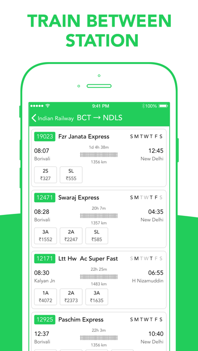 Swaraj Express Fare Chart