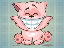 Sticker me: Funny Pink Cat