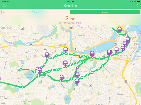 Greenline - MBTA Tracker - náhled