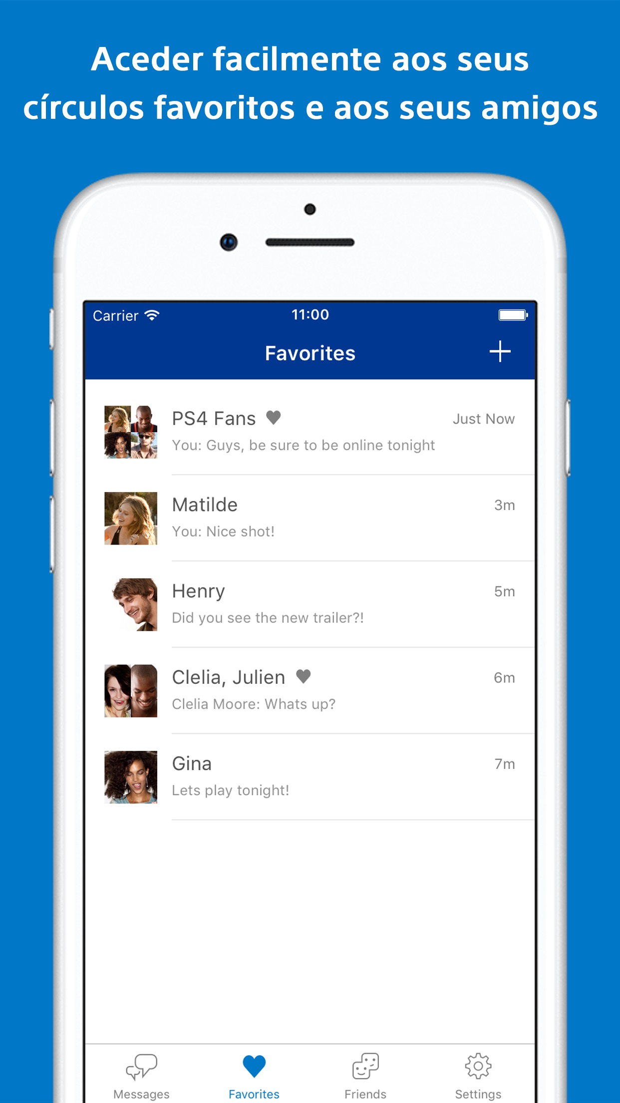 Screenshot do app PlayStation Messages