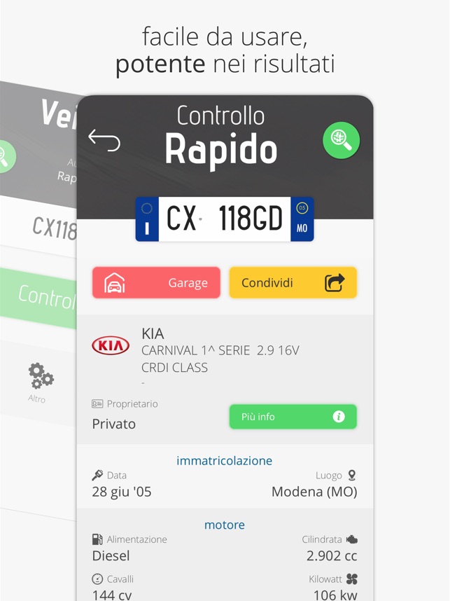 Veicolo Info Targa On The App Store