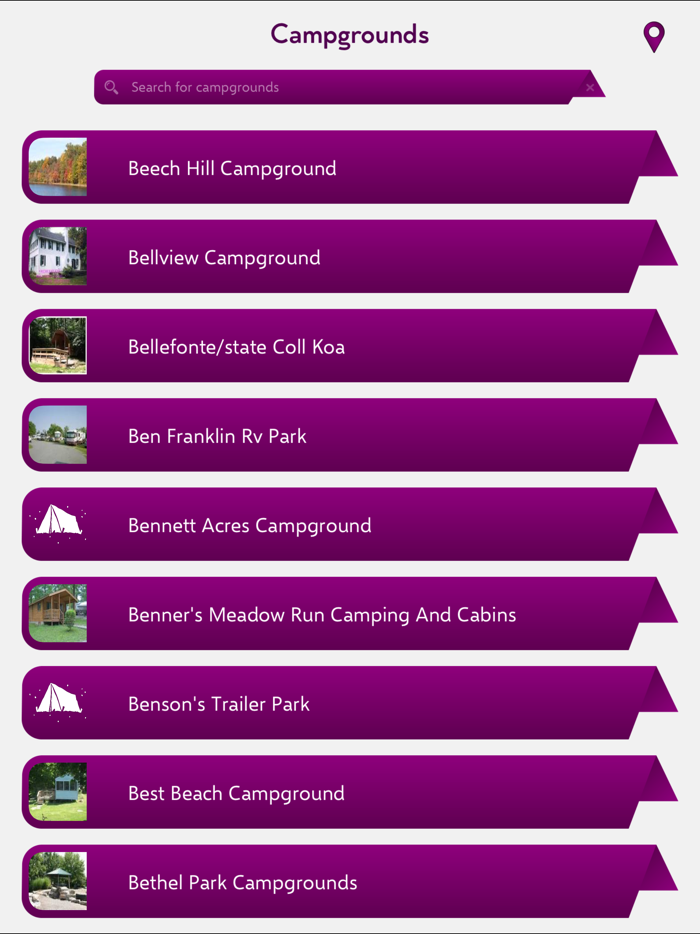 Pennsylvania Campgrounds