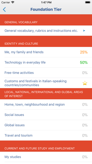 cRaMiT Italian GCSE Vocabulary screenshot 2