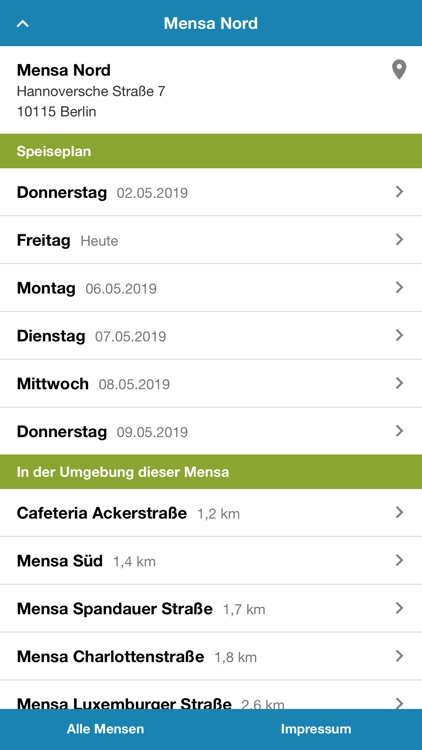 Mensa Berlin Mensaplan