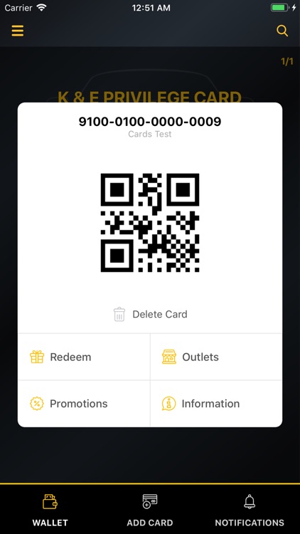 K & E PRIVILEGE CARD