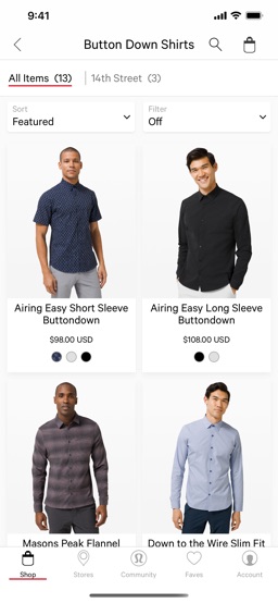 lululemon app screenshot