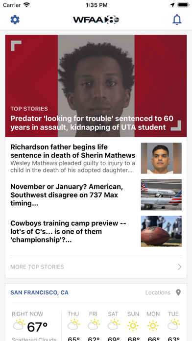 WFAA-North Texas News, Weather screenshot 1