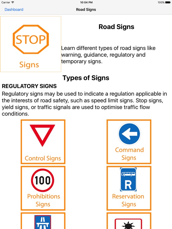 K53 Road Signs Chart