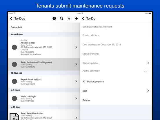Housters, Property Management for the Next Generation of Landlords screenshot