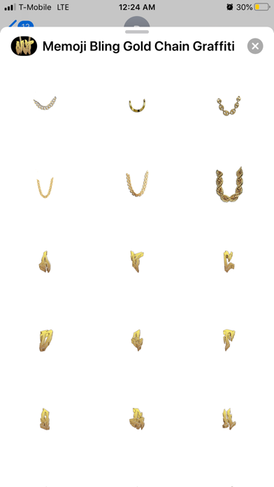 Memoji Bling Gold Chain Graffi screenshot 4