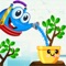 Say Hello to Fun Plant , Draw line to Pour water to Plant ,