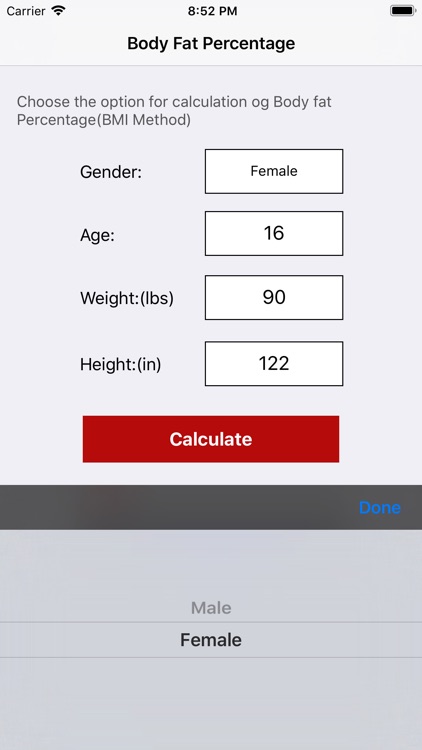 Body Fat Percentage Calculator by Jasmin Gotecha