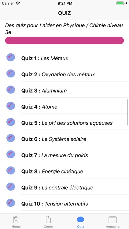 Cours de Chimie