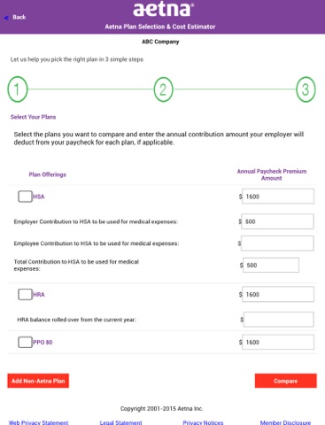 Aetna Plan Selection for iPad screenshot 4