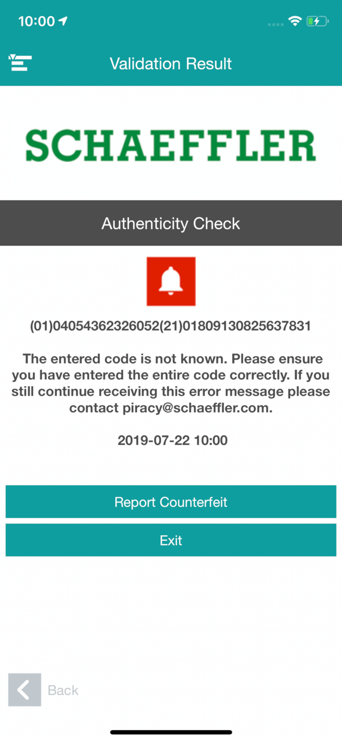 WBA Bearing Authenticator