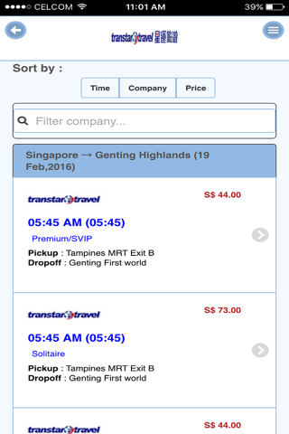 Transtar Travel screenshot 2