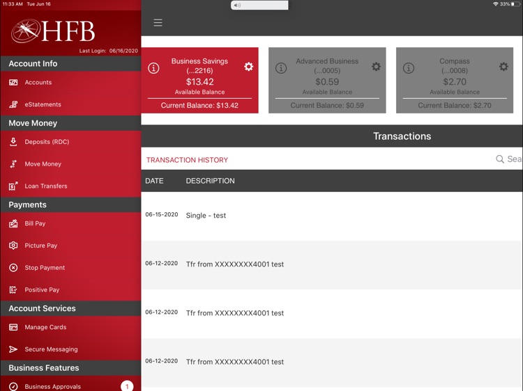 Home Fed Bank Biz for iPad