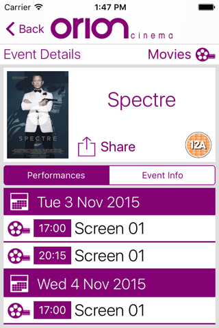 Orion Cinemas UK screenshot 4