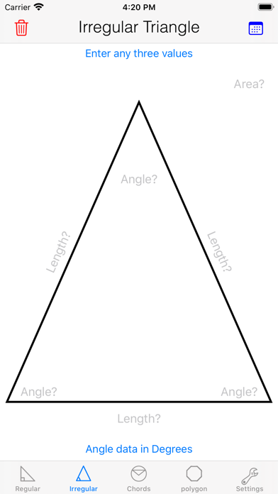 How to cancel & delete Trigonometry Calculator: Solves Regular Irregular Triangles Chords Polygons from iphone & ipad 2