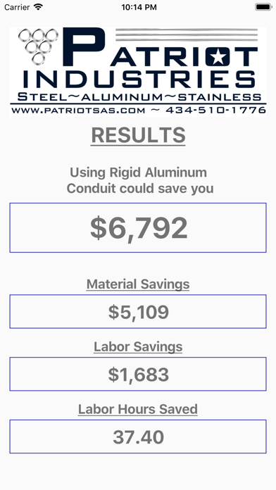 Conduit Savings Calculator screenshot 4