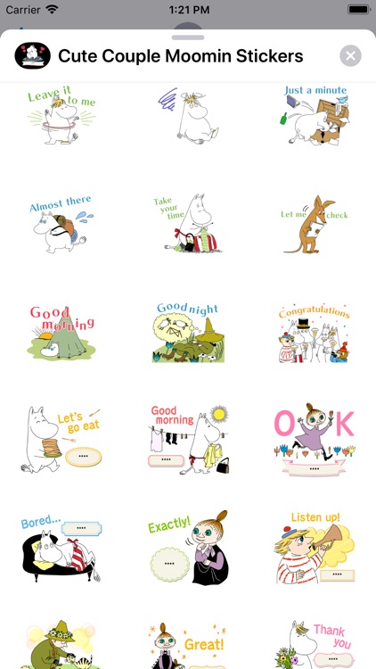 Cute Couple Moomin Stickers screenshot-5