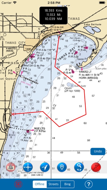 Huron & Erie Lakes Marine Map