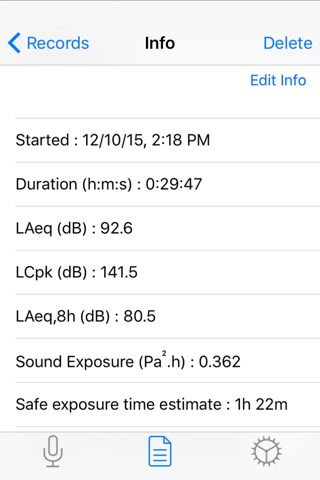 SoundLog Noise Dosimeter screenshot 3