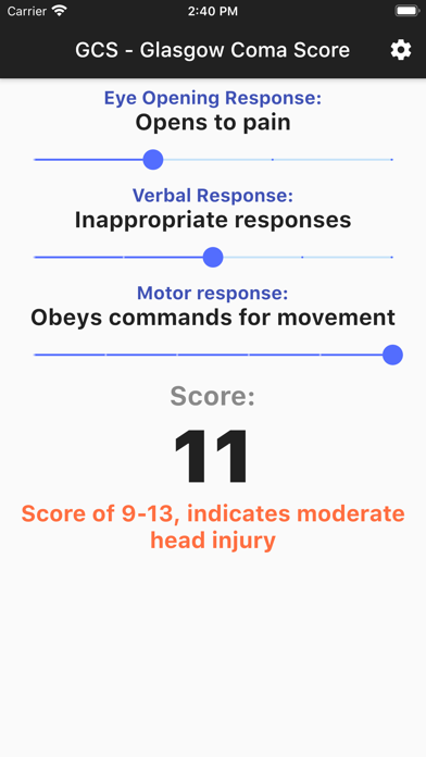 GCS Glasgow Coma Score screenshot 2