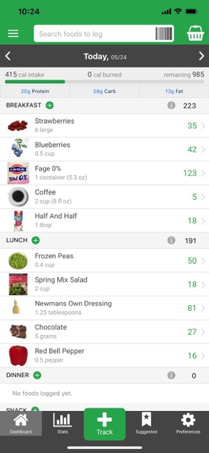 Nutritionix Track