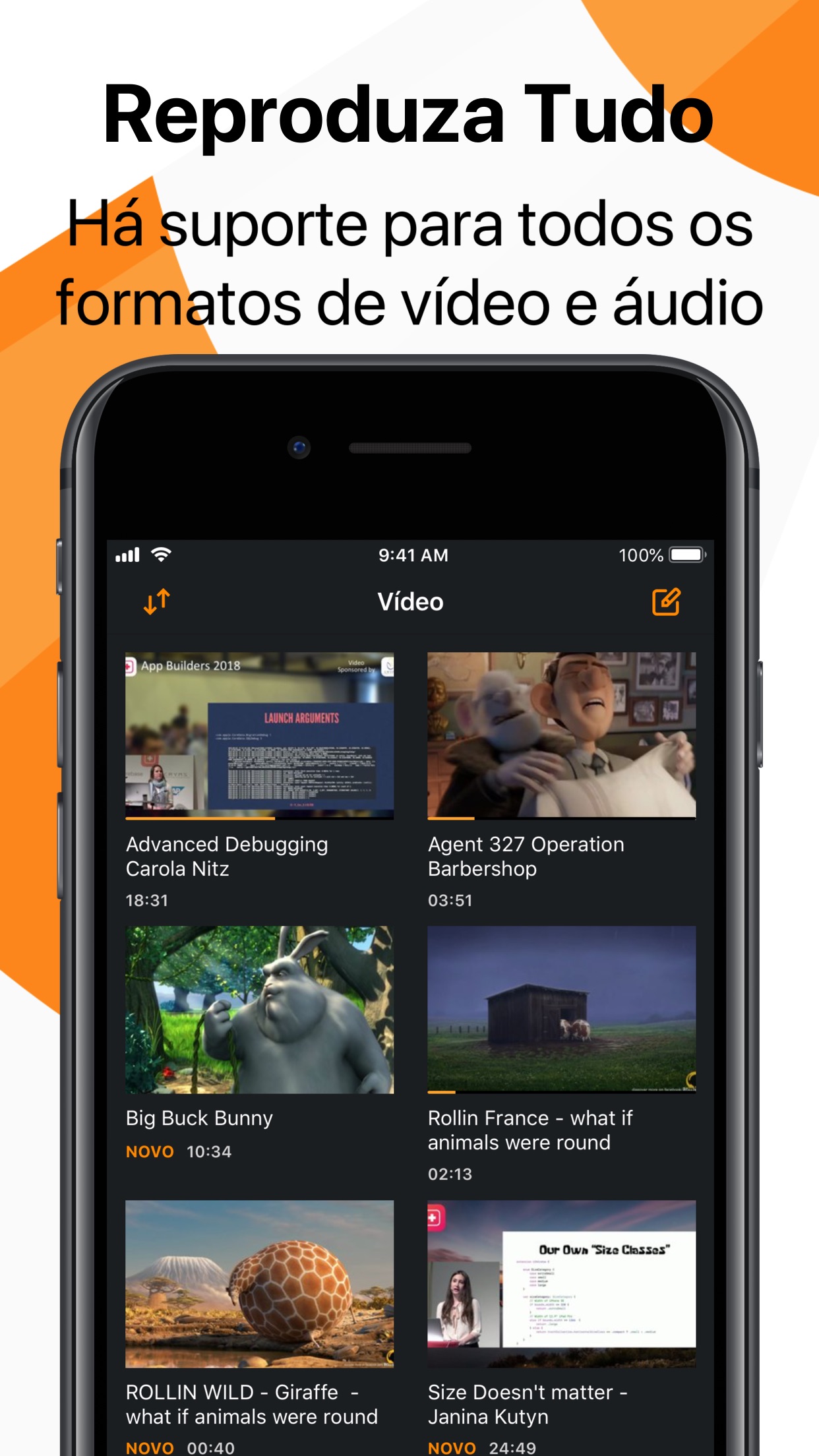 Screenshot do app VLC for Mobile