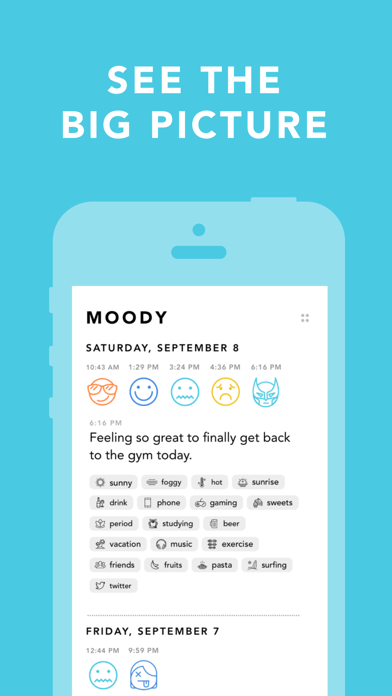 Moody: Mood Tracker & Journal screenshot 2