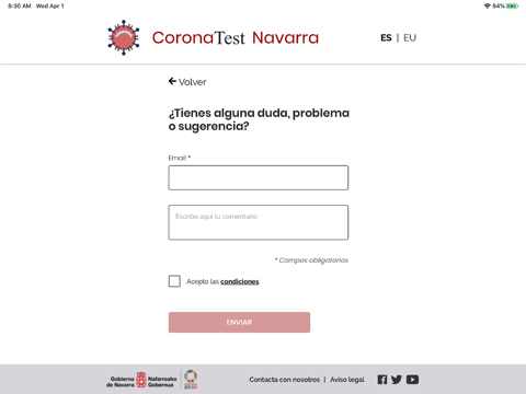 CoronaTest Navarra screenshot 2
