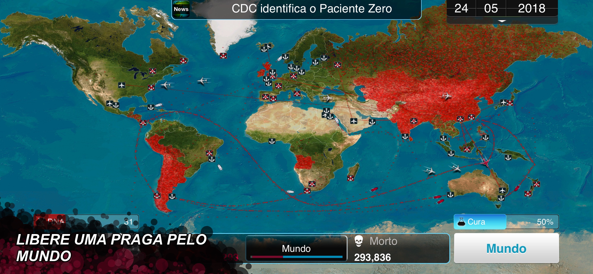 Screenshot do app Plague Inc.