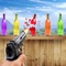 Grab the gun, aim your target and shoot to smash glass bottles