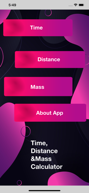 Time, Distance & Mass CalC