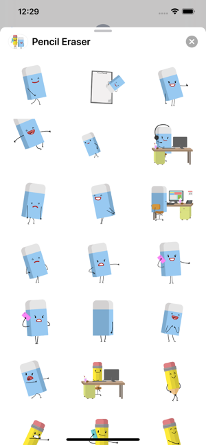 Pencil Eraser Animated Sticker