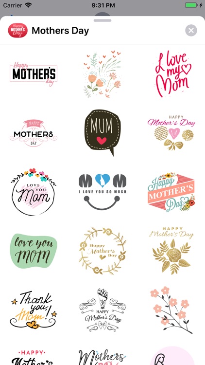 Mothers Day Greeting Stickers