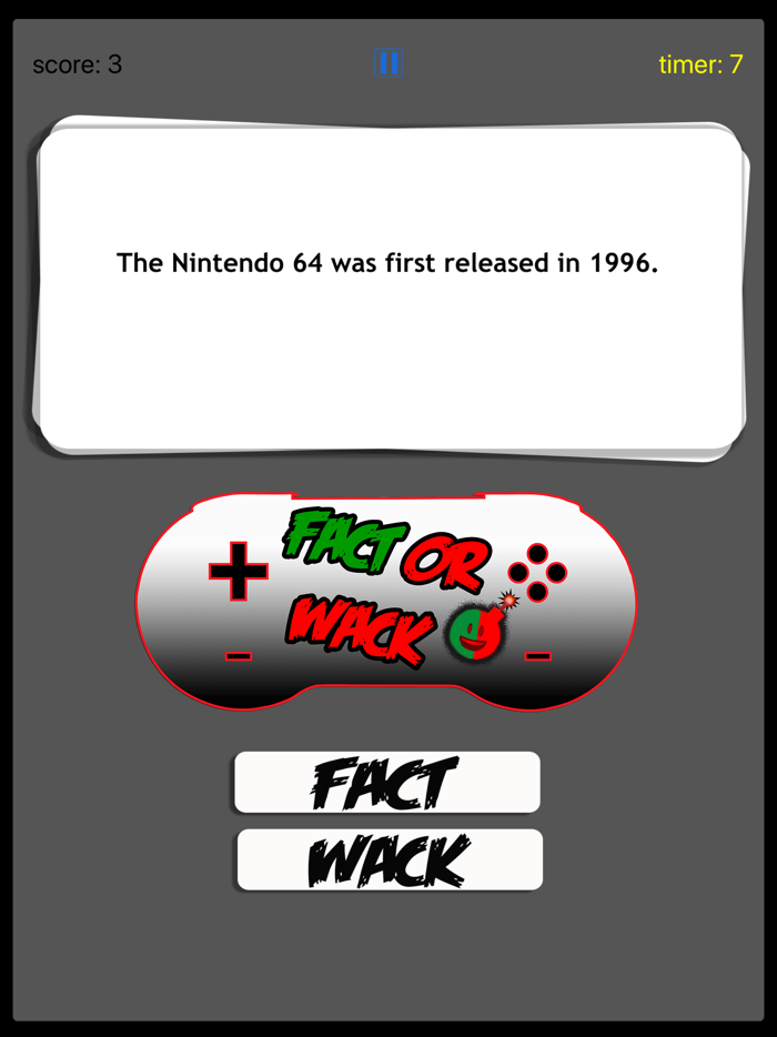 FACT OR WACK video games