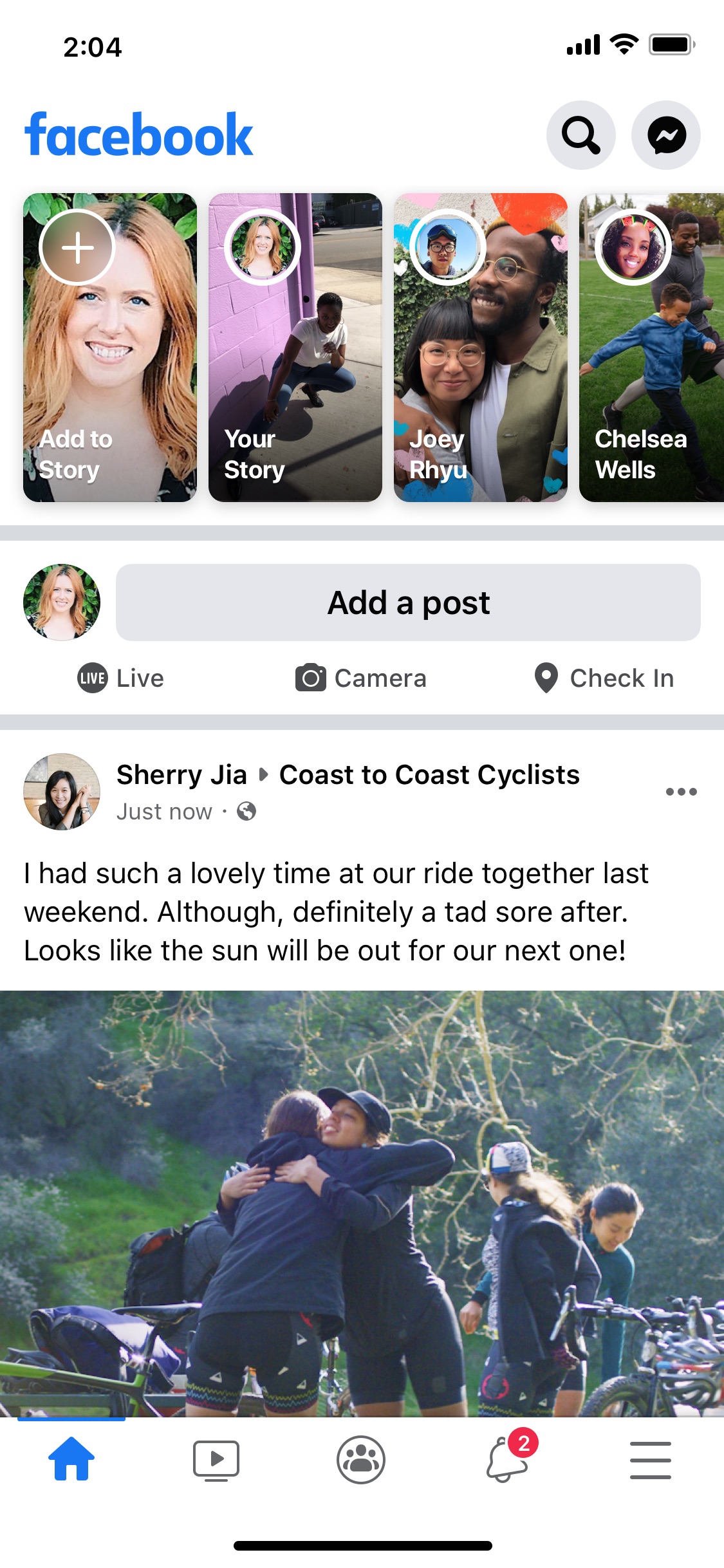 Screenshot do app Facebook
