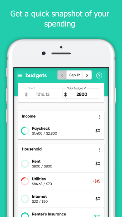 Budgets screenshot 2