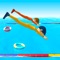 This is a swimming pool obstacle race game