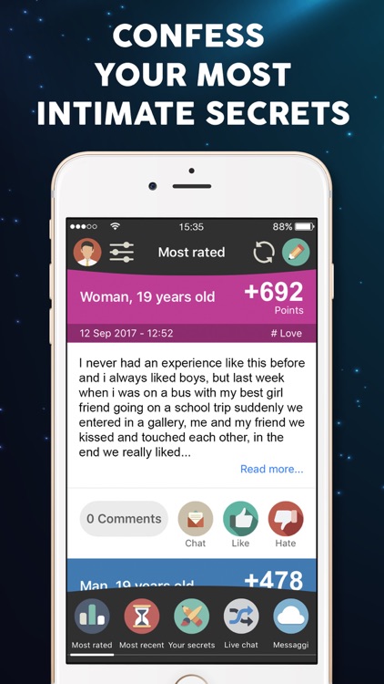 LIVE CHAT SECRET CONFESSION