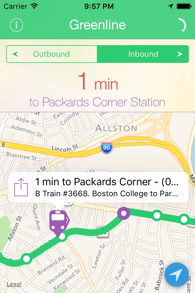 Greenline - MBTA Tracker screenshot 2