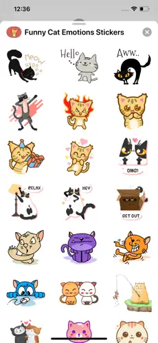 Capture 2 Funny Cat Emotions Stickers iphone