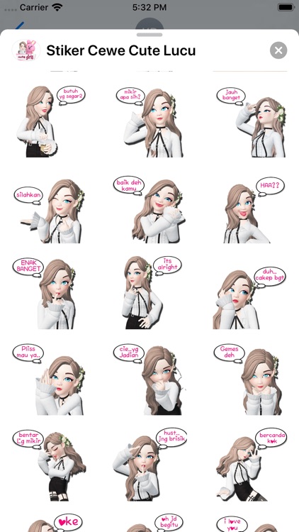 Stiker Cewe Cute Lucu