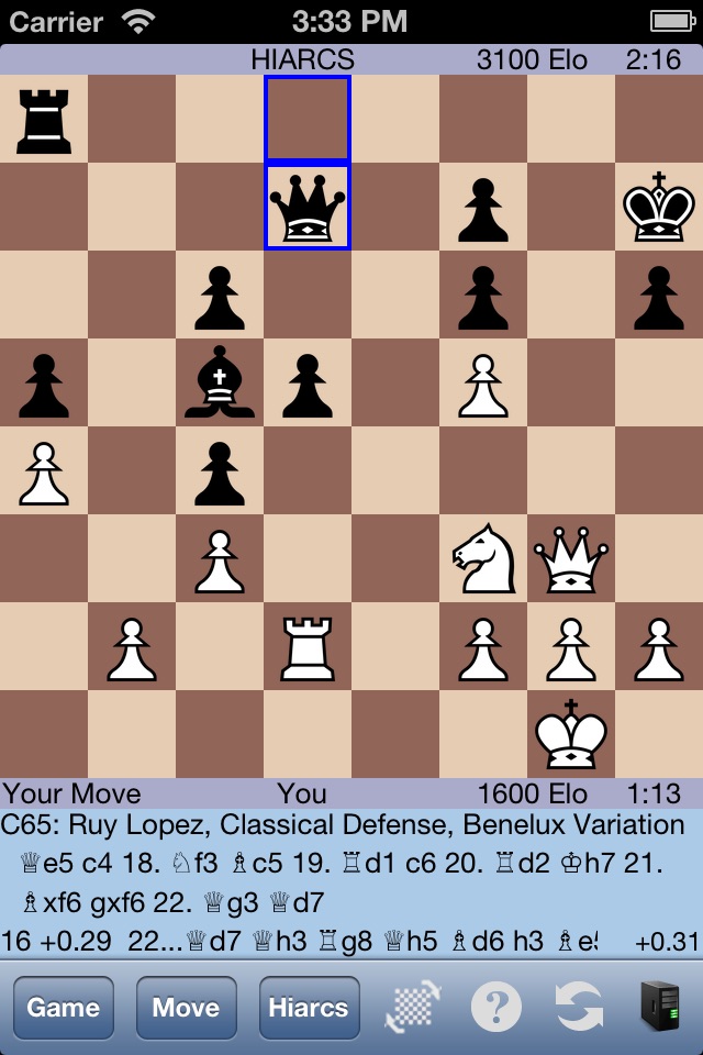 HIARCS Chess screenshot 2