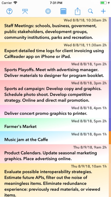 CalReader - Calender logs