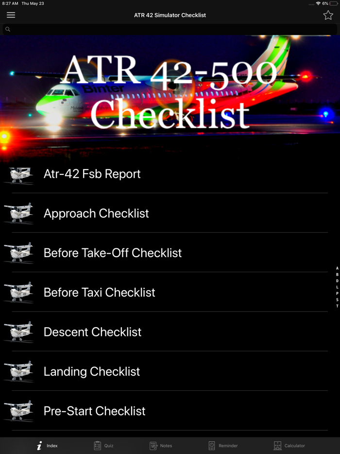 Preflight checklist ATR 42-500