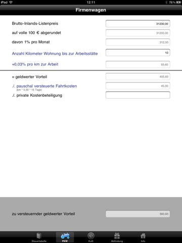 Steuertabelle screenshot 2